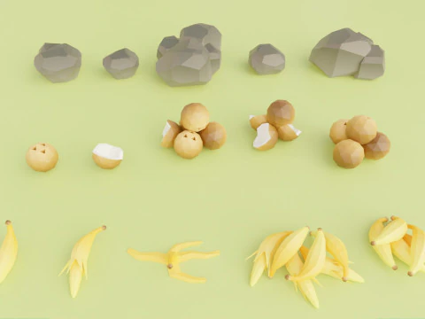 Selva Natural Low Poly Modelo 3D
