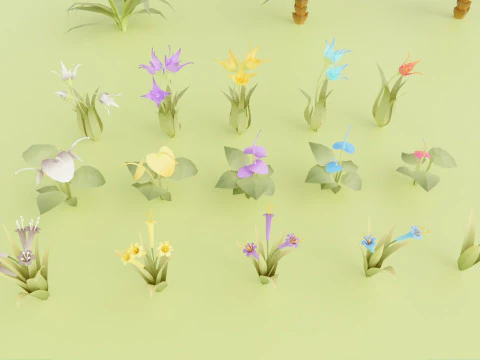 Selva Natural Low Poly Modelo 3D