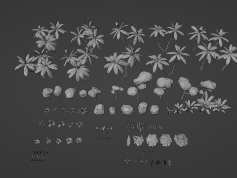 Low Poly Nature Jungle 3D-Modell