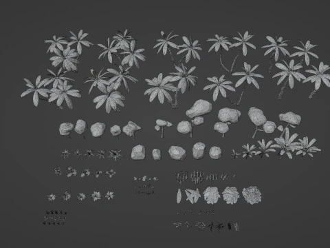 Selva Natural Low Poly Modelo 3D