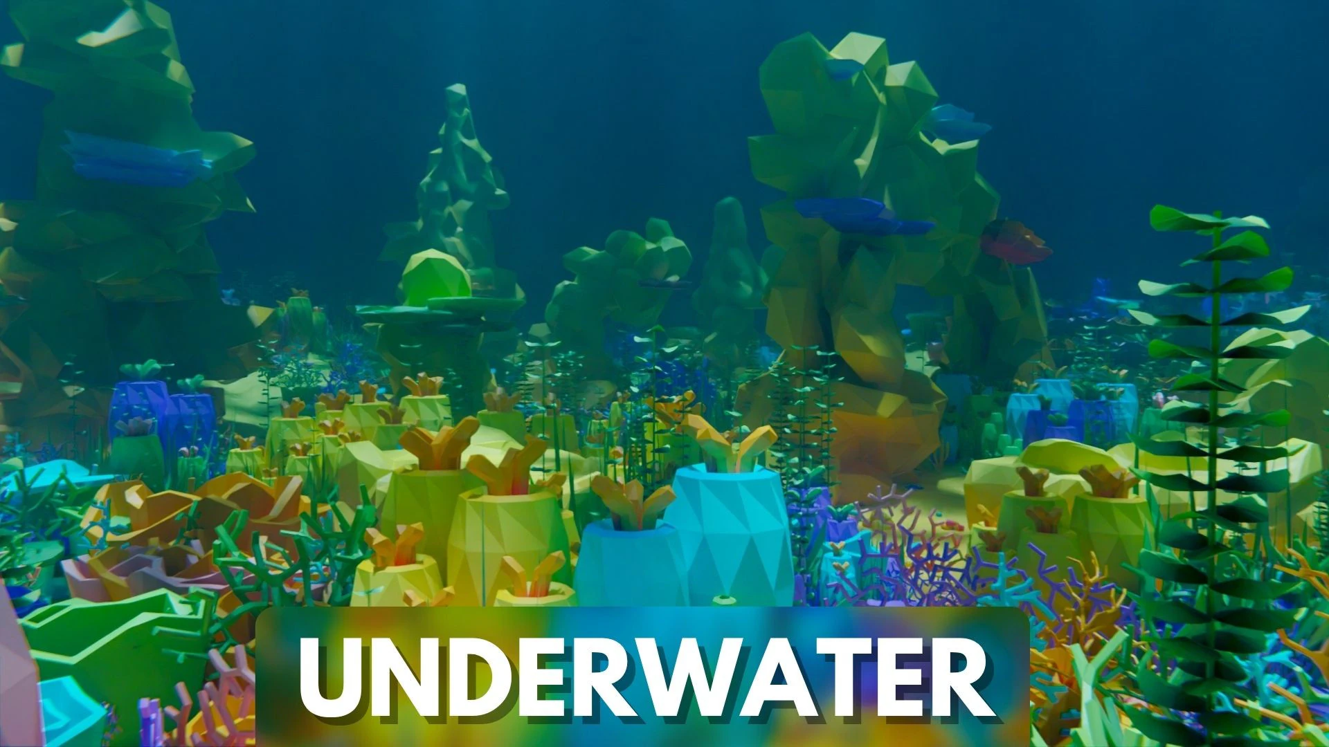Low Poly Nature Underwater 3D Model .c4d .max .obj .3ds .fbx .stl .blend