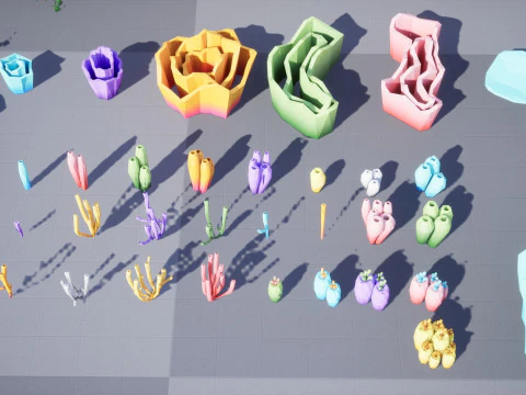 Low Poly Nature Underwater 3D Model