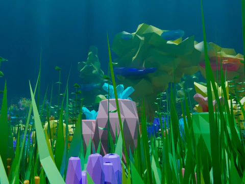 Low Poly Nature Underwater 3D Model