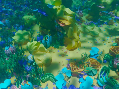 Low Poly Nature Underwater 3D Model