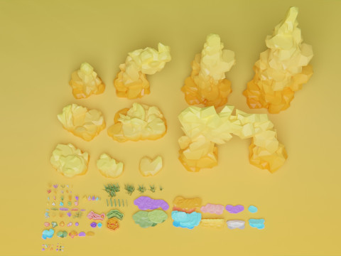 Low Poly Nature Underwater 3D Модель