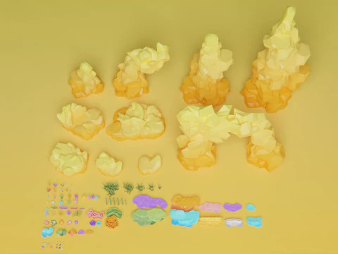 Low Poly Nature Underwater 3D Model