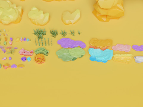 Low Poly Nature Underwater 3D Модель
