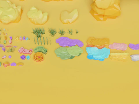 Low Poly Nature Underwater 3D Model