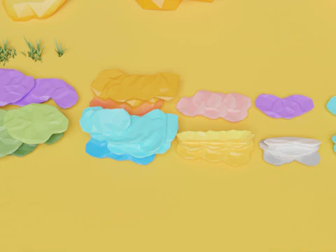 Low Poly Nature Underwater 3D Model