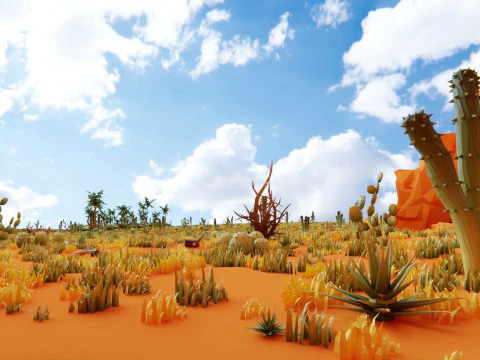 Low Poly Nature Desert 3D Model