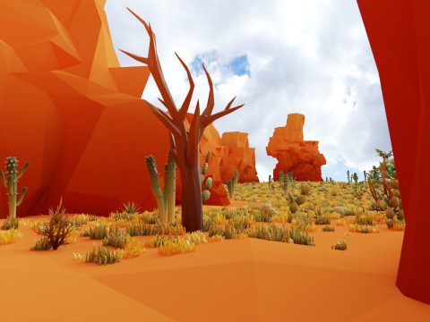 Low Poly Nature Desert Modèle 3D