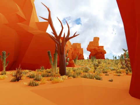 Low Poly Nature Desert 3D Model