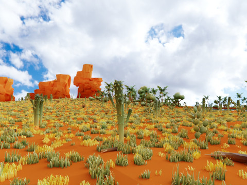 Low Poly Nature Desert Modèle 3D
