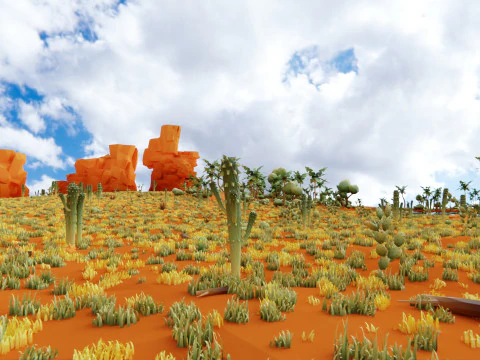 Low Poly Nature Desert 3D Model