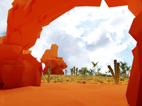 Low Poly Nature Desert 3D Model