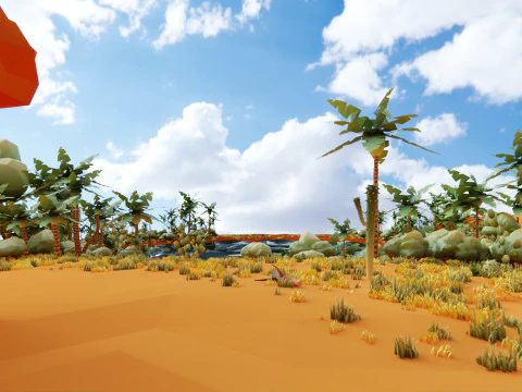 Low Poly Nature Desert 3D Model