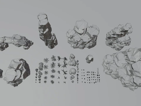 Low Poly Nature Desert 3D Model