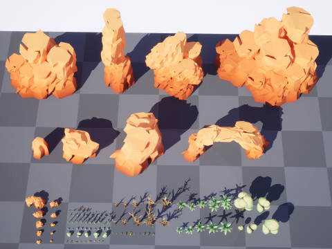 Low Poly Nature Desert Modèle 3D