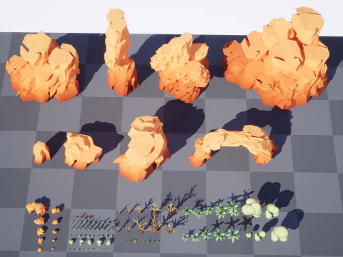 Low Poly Nature Desert 3D Model