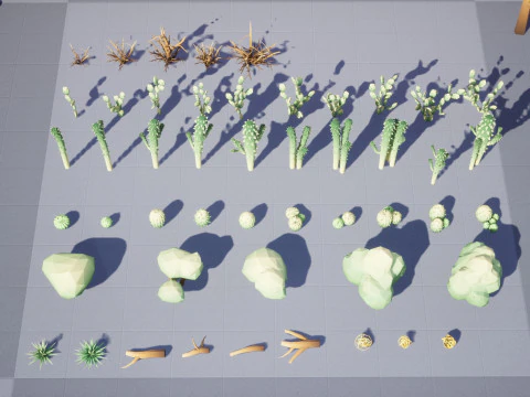 Low Poly Nature Desert 3D Model