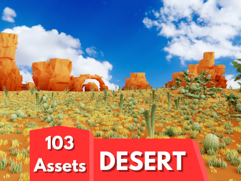 Low Poly Nature Desert 3D Model