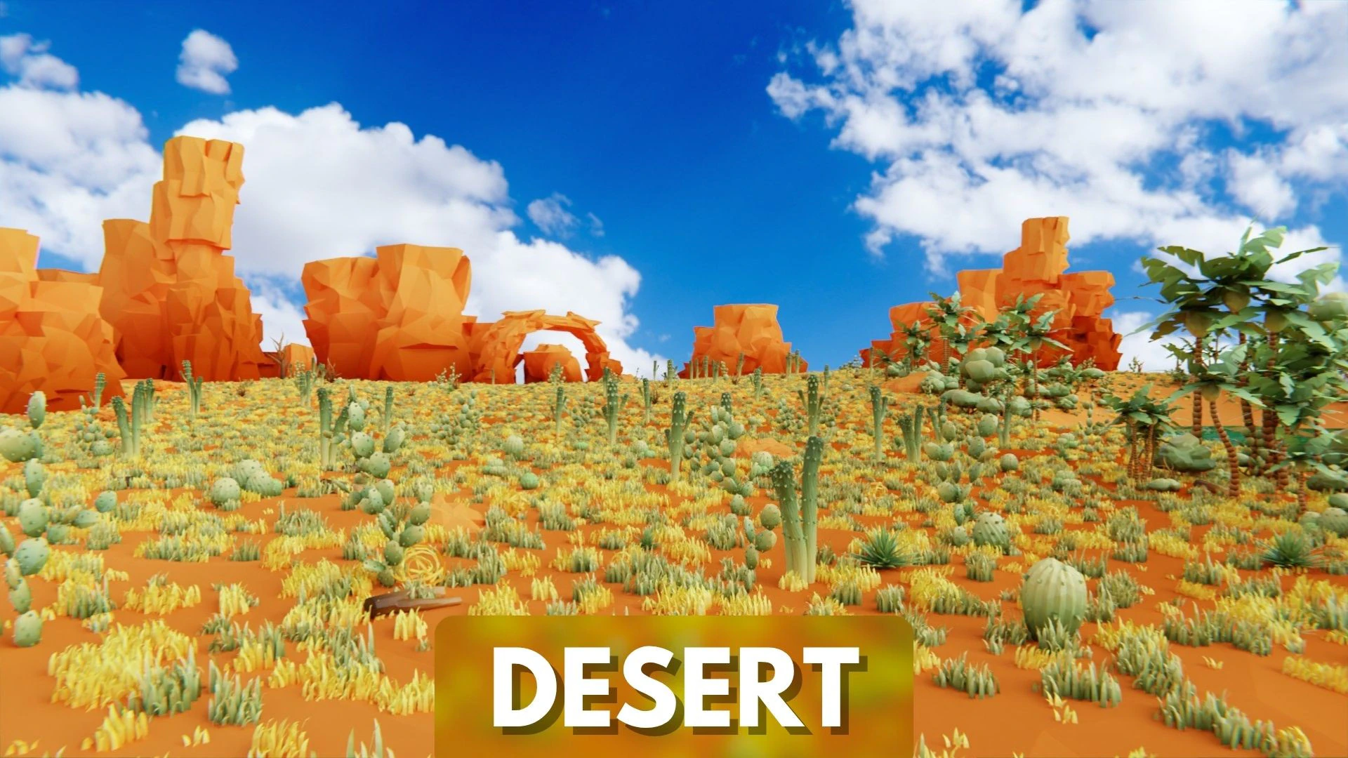Low Poly Nature Desert 3D Model .c4d .max .obj .3ds .fbx .stl .blend 