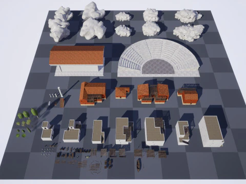 Greek Ancient Island City 3D Model