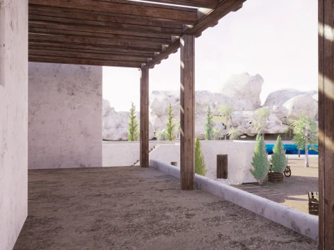 Greek Ancient Island City 3D Model
