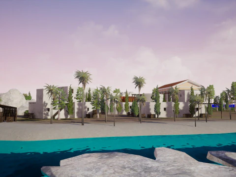Greek Ancient Island City 3D Model