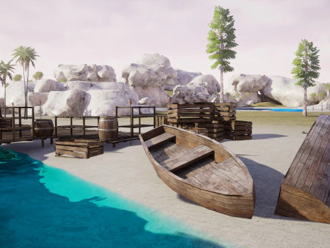 Greek Ancient Island City 3D Model