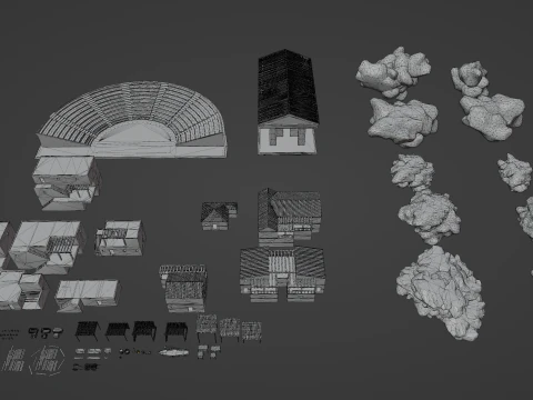 Greek Ancient Island City 3D Model