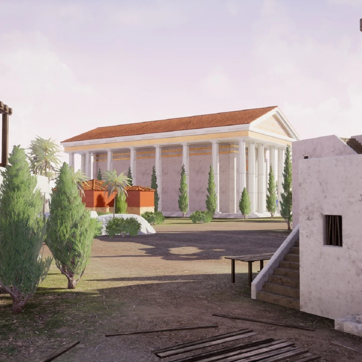 Greek Ancient Island City 3D Model .c4d .max .obj .3ds .fbx .stl .blend 