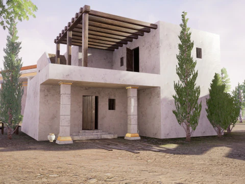 Greek Ancient Island City 3D Model