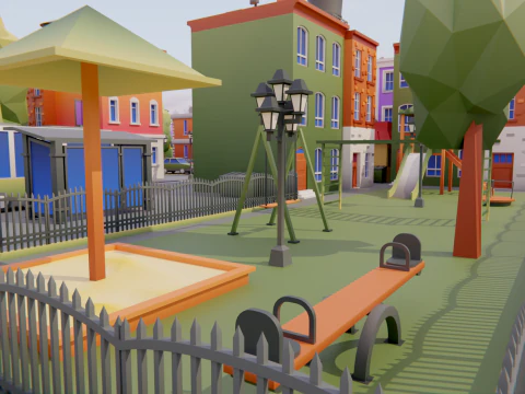 Low Poly Town Asset Pack 3D Model