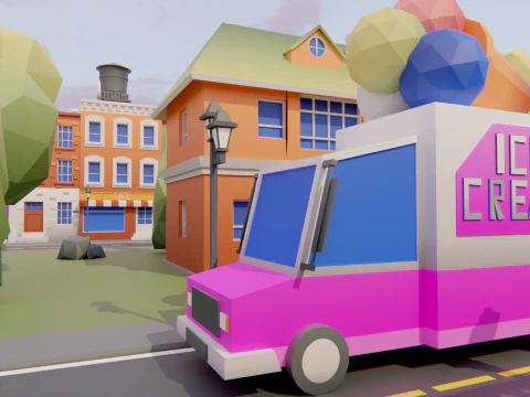 Low Poly Town Asset Pack 3D Model