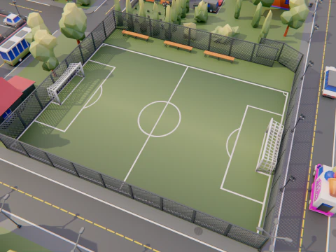 Low Poly Town Asset Pack 3D Model