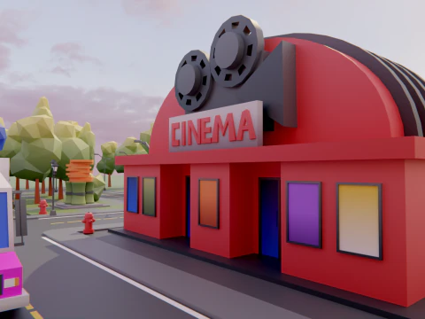 Low Poly Town Asset Pack 3D Model