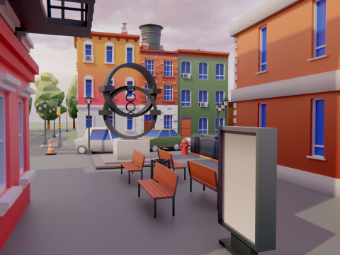 Low Poly Town Asset Pack 3D Model