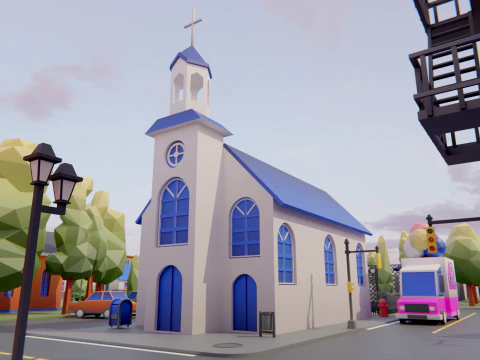 Low Poly Town Asset Pack 3D Model