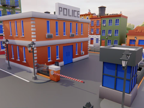 Low Poly Town Asset Pack 3D Model