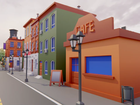 Low Poly Town Asset Pack 3D Model