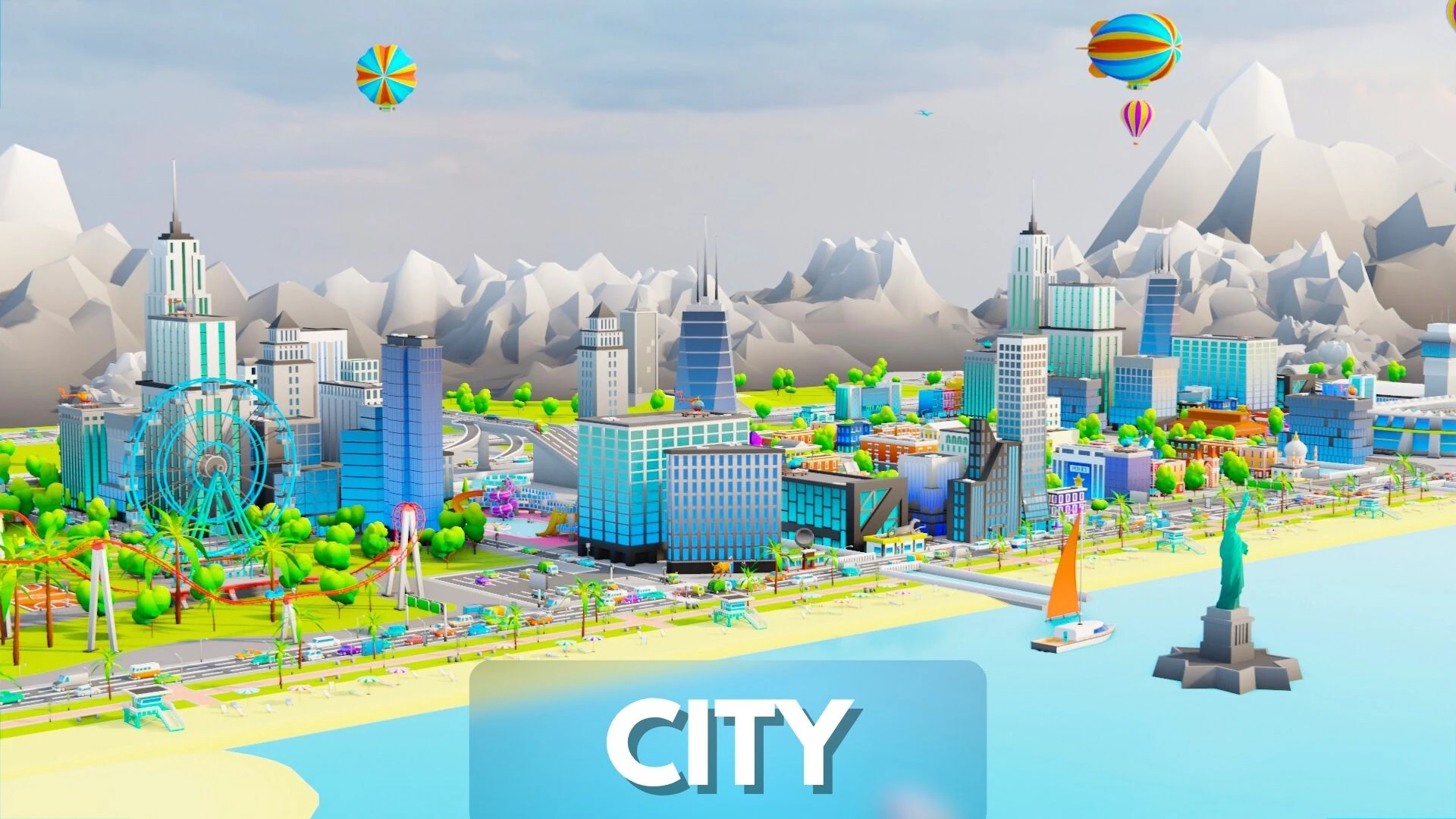 Low Poly Stylized City Pack 3D Model .c4d .max .obj .3ds .fbx .stl .blend