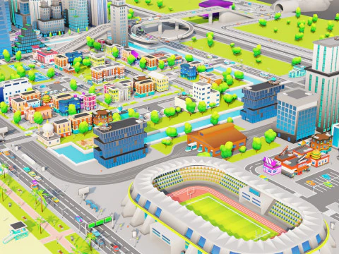 Low Poly Stylized City Pack 3D Model