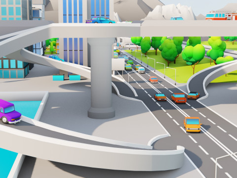 Low Poly Stylized City Pack Modelo 3D