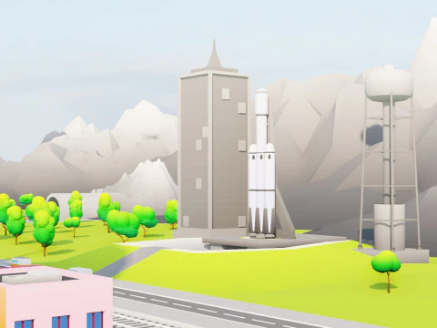 Low Poly Stylized City Pack 3D Model