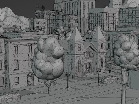 Low Poly Stylized City Pack 3D Model