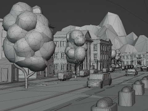 Low Poly Stylized City Pack Modelo 3D