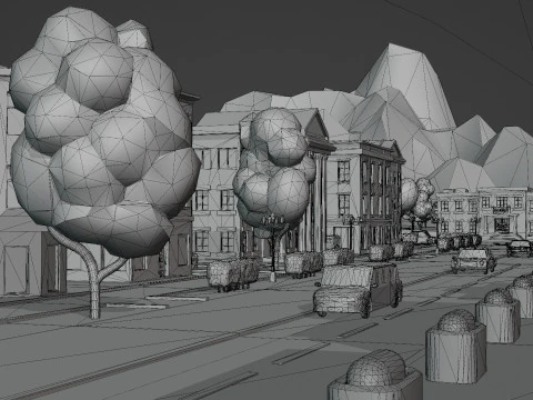 Low Poly Stylized City Pack 3D Model