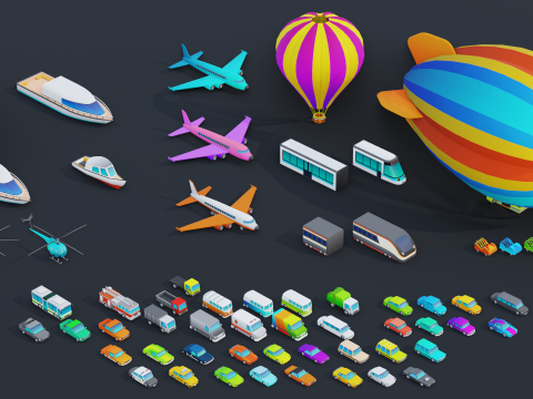 Low Poly Stylized City Pack Modelo 3D