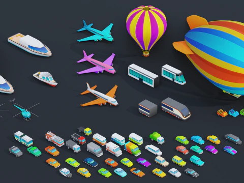 Low Poly Stylized City Pack 3D Model